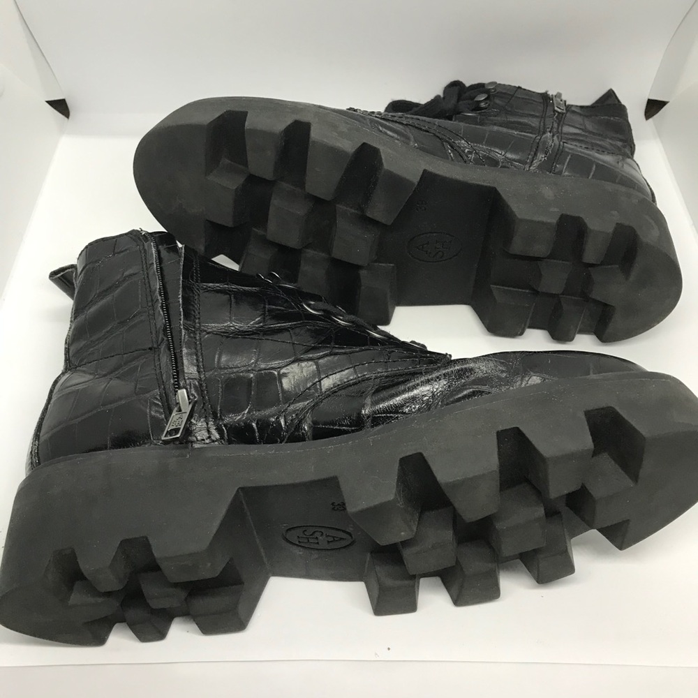 ASH Patent Leather Chunky Combat Boots - Picture 10 of 11
